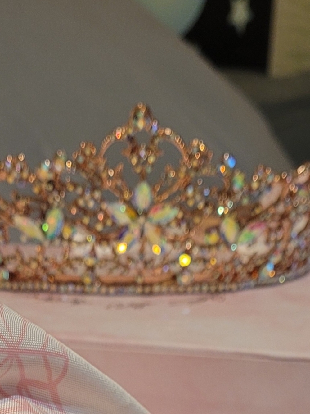 Rose Gold Crystal Tiara Headband - Women Accessories